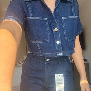 Zara Blue High Rise Jean shorts